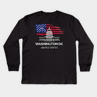 Washington DC DC Vintage Kids Long Sleeve T-Shirt